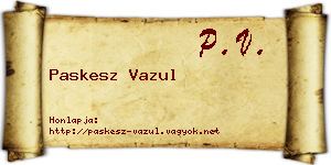 Paskesz Vazul névjegykártya